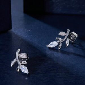 Amato Jewels , white gold plated premium brass necklace and earrings set with 5A cubic zirconia