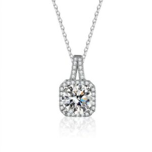 Amato Jewels , genuine 2 carats Moissanite silver pendant with GRA certificate including FREE Silver 925 Chain, one moissanite one certificate and is laser inscription on the girdle
