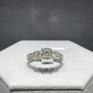 Amato Jewels 100% Authentic total of 1.6 carats Moissanite FIXED SIZE White Gold & Yellow Gold plated silver ring with GRA certificate, one moissanite one unique certificate and is laser inscription on the girdle