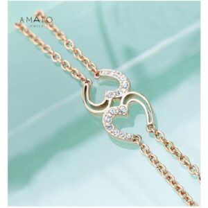 Romantic and charming two hearts design collection, luxurious rose gold plating. Crafted from premium brass, our jewelry pieces are meticulously designed