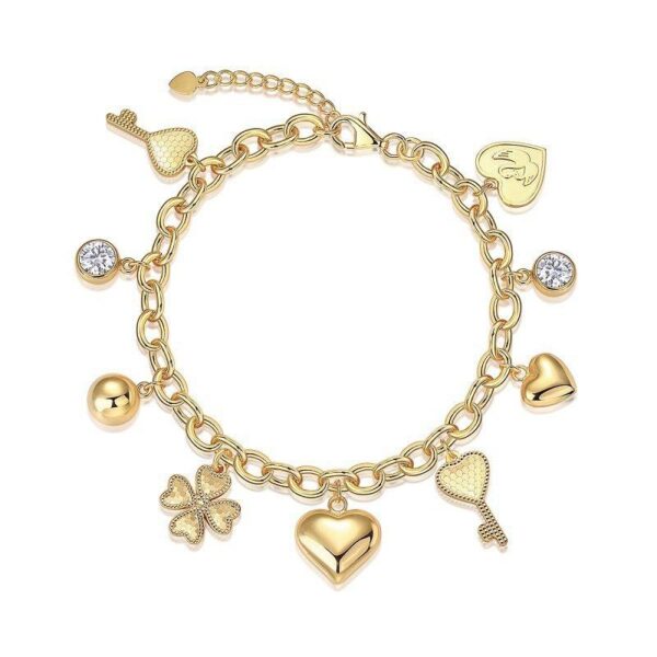 Amato Jewels LOVE Bracelet 2carats or 0.6 carats moissanite & Love charm 18k gold plated silver 925