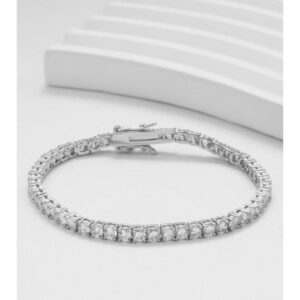 Amato Jewels Tennis Bracelet Sterling silver 925 with white gold plated & Yellow gold plated total of 5 carats 5A cubic zirconia