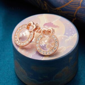 Amato Jewels, Premium rose gold plated brass earrings with 5A cubic zirconia