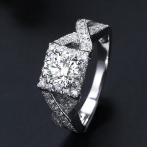 Amato Jewels , 1 - 1..15 Carats Lab Grown Diamond silver ring with IGI certificate with inscription on the girdle of the diamond