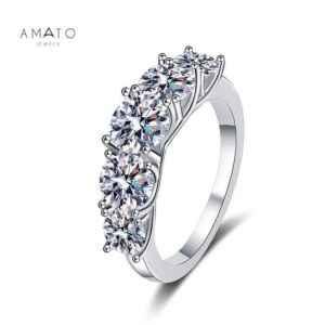 Amato Jewels, 3.6 carats Moissanite ring 925silver with GRA certificate, one moissanite one certificate and is laser inscription on the girdle