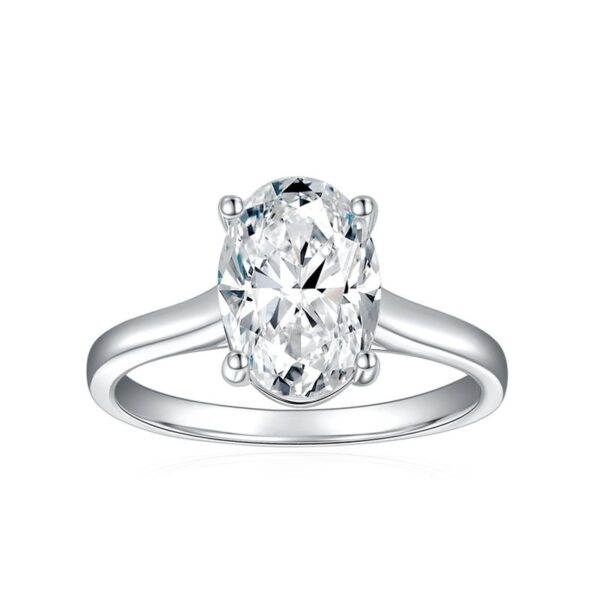 Amato Jewels Exclusive design 2.5 carats Oval shape elegant band ring with laser inscription on girdle