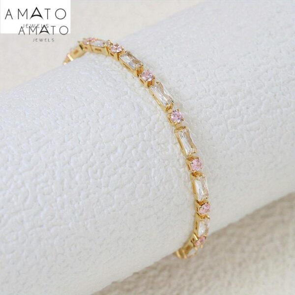 Amato premium bracelet w 5A cubic zirconia Gold