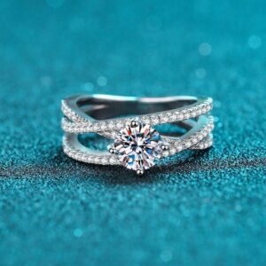 Amato Jewels genuine 1 carat Moissanite FIXED ring white gold plated 925silver with GRA certificate, one moissanite one certificate and is laser inscription on the girdle