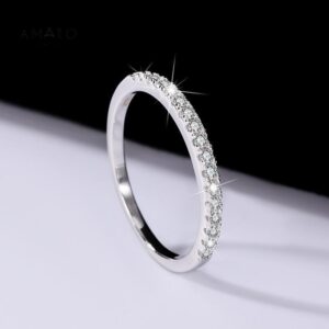 Amato Jewels, Half Eternity ring 0.13carats Moissanite Silver 925 stacking ring
