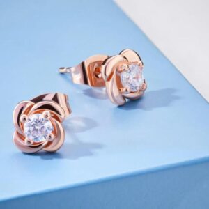 Amato Jewels , rose gold plated premium brass earrings and necklace with 5A cubic zirconia