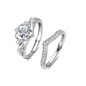 Amato Jewels princess staking Ring, genuine 1 carats Moissanite adjustable (Free Size) silver ring with GRA certificate, one moissanite one certificate and is laser inscription on the girdle