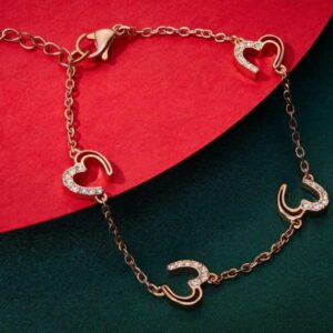 Amato Jewels , rose gold plated Premium brass bracelet with 5A cubic zirconia Gelang