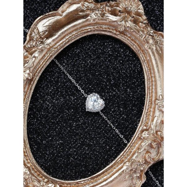 Amato jewels 1.2 carat heart shape moissanite silver 925 bracelet