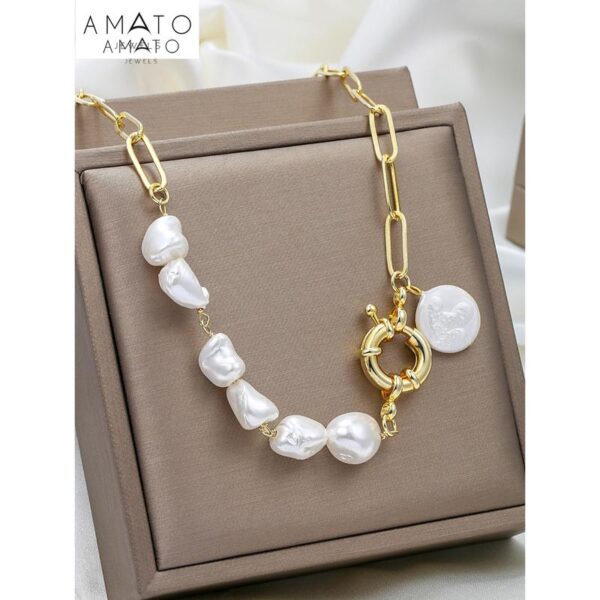 Amato pearl bracelet gold plated