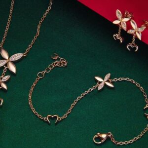 Amato Jewels , Premium brass necklace and earrings with 5A cubic zirconia