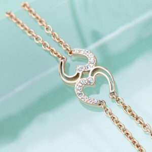 Amato Jewels, Premium rose gold plated brass earrings and pendant with 5A cubic zirconia