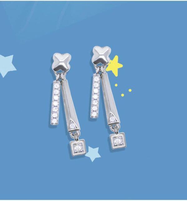 Amato Jewels premium white gold plated earrings with 5A cubic zirconia