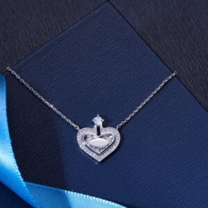 Amato Jewels premium white gold plated necklace and earrings with 5A cubic zirconia