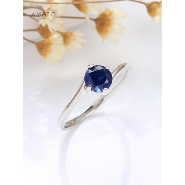 Amato Jewels 100% Authentic 1 carat Lab Grown Sapphore white gold & yellow gold plated Sterling Silver 925 ring