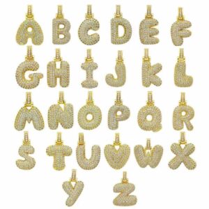 Amato Jewels Alphabet Pendant with FREE chain , Premium Bras with yellow gold plated ,