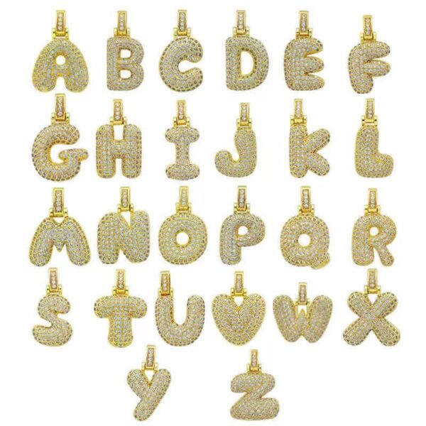 Amato Jewels Alphabet Pendant with FREE chain , Premium Bras with yellow gold plated ,