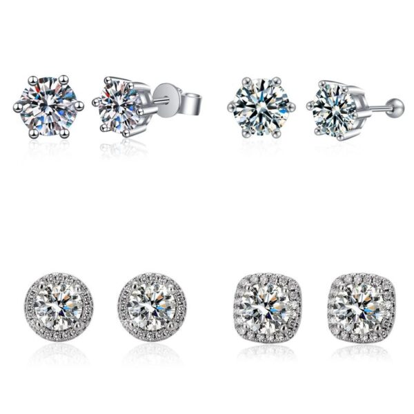 Amato Jewels , genuine 1 carat each Moissanite white gold plated silver 6 Prongs earrings with GRA certificate, one moissanite one certificate and is laser inscription on the girdle