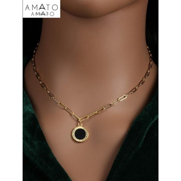 Amato Jewels, Pendant with necklace Chain, 18K gold plated.