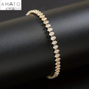 Amato Jewels premium bracelet with 5A cubic zirconia gold plated